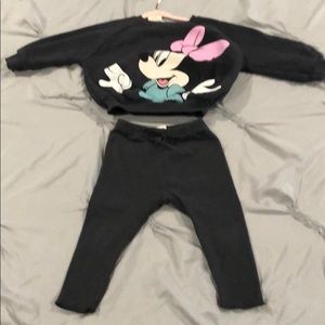 Zara baby Minnie Mouse sweater set sz 9-12 months